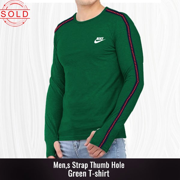 Mens Thumb Hole Green T-shirt